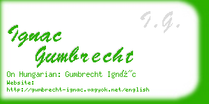 ignac gumbrecht business card